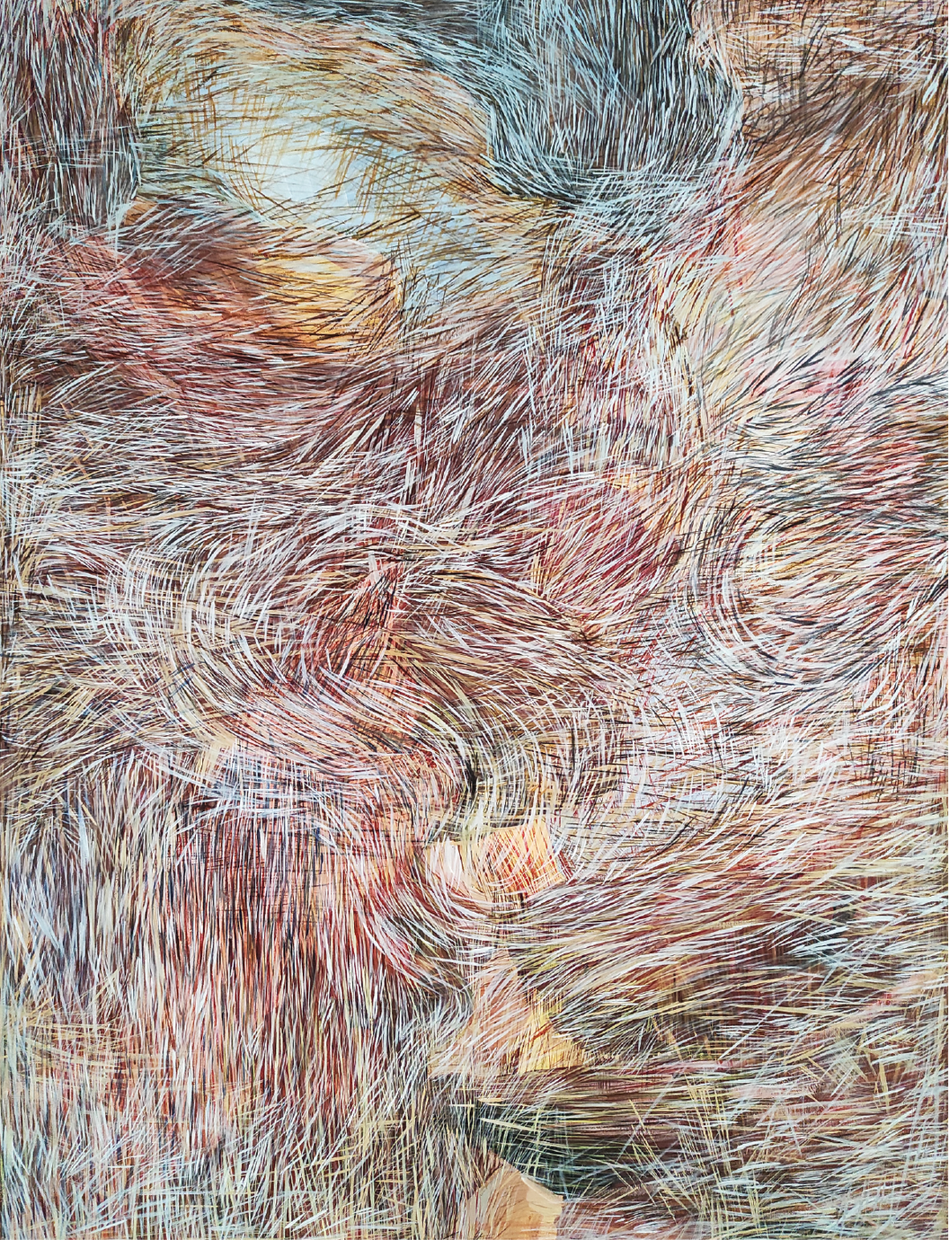 Tuğçe Gizem Ertürk, Döngü, 2021, kağıt üzerine yağlı boya, 133 x 100 cm